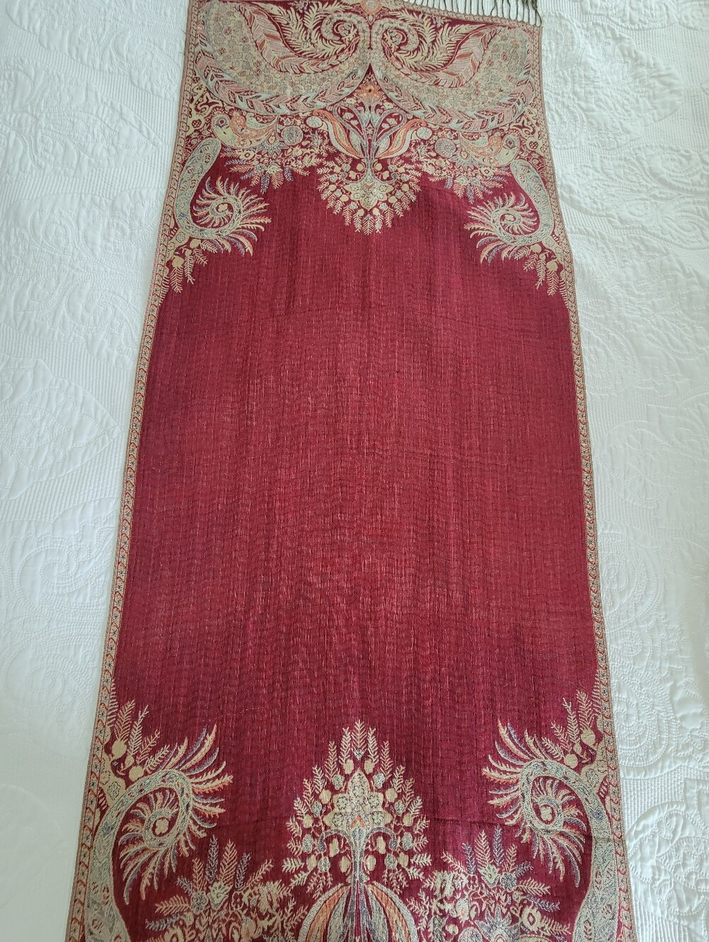 Made Exclusively For Yankee Candle Berry Paisley Long Scarf.27X74 Inches.